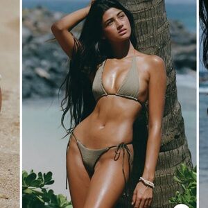 INDAH IRIE SOLID CRINKLE TIE-SIDE BOTTOM NWT